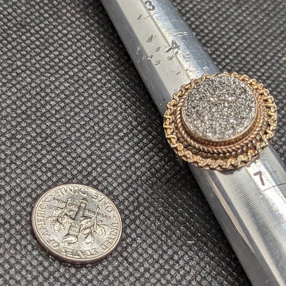 Sterling and Silver Druzy Ring 6 - Picture 4 of 4